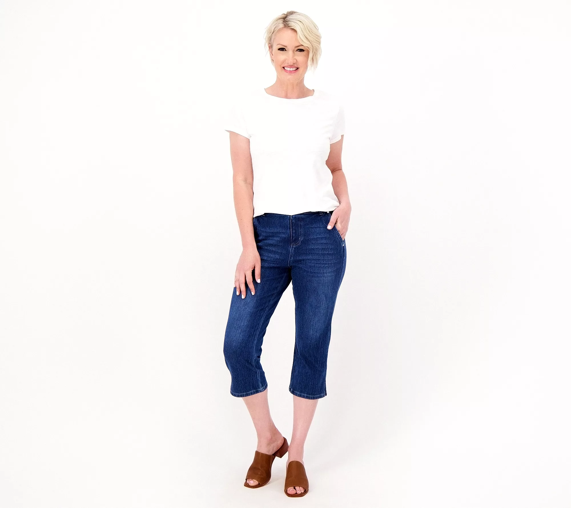 "As Is" Belle by Kim Gravel Regular Flexibelle Capri Jeans