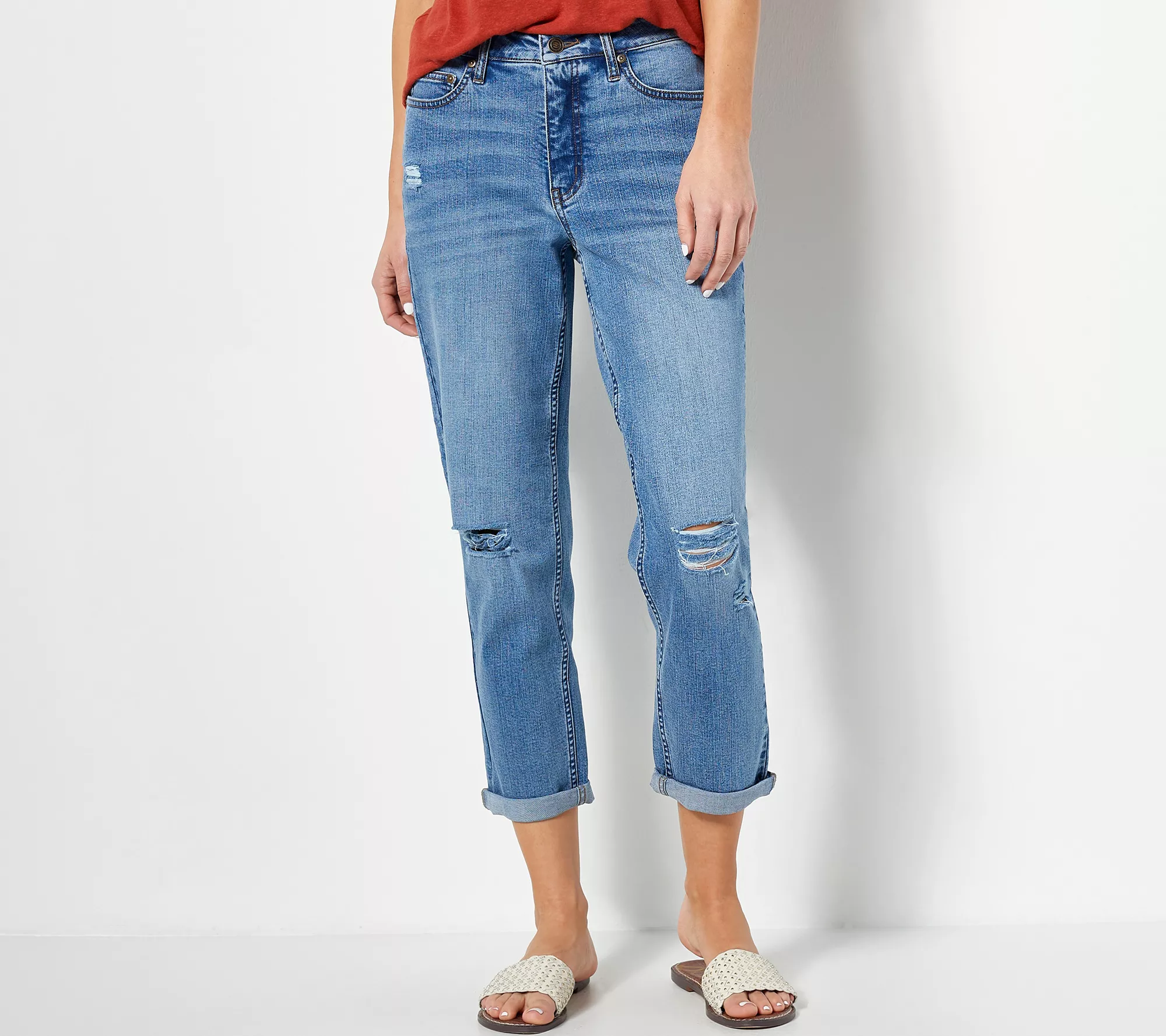 "As Is" Candace Cameron Bure Regular Relaxed Boyfriend Jeans - Indigo