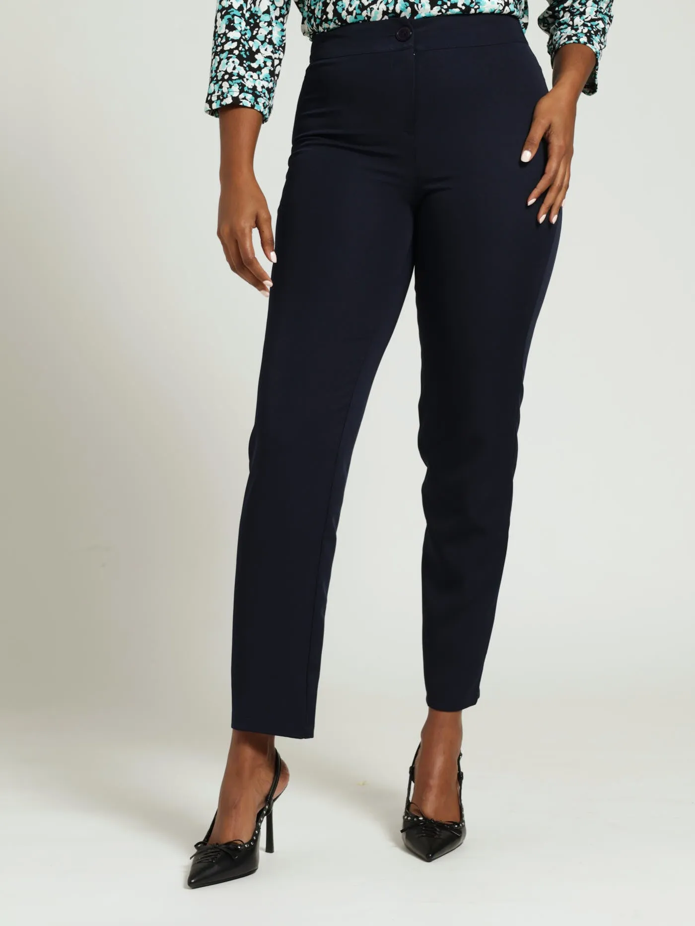 4-Way Slim Leg Pants - Navy