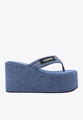 95 Denim Flatform Wedge Sandals