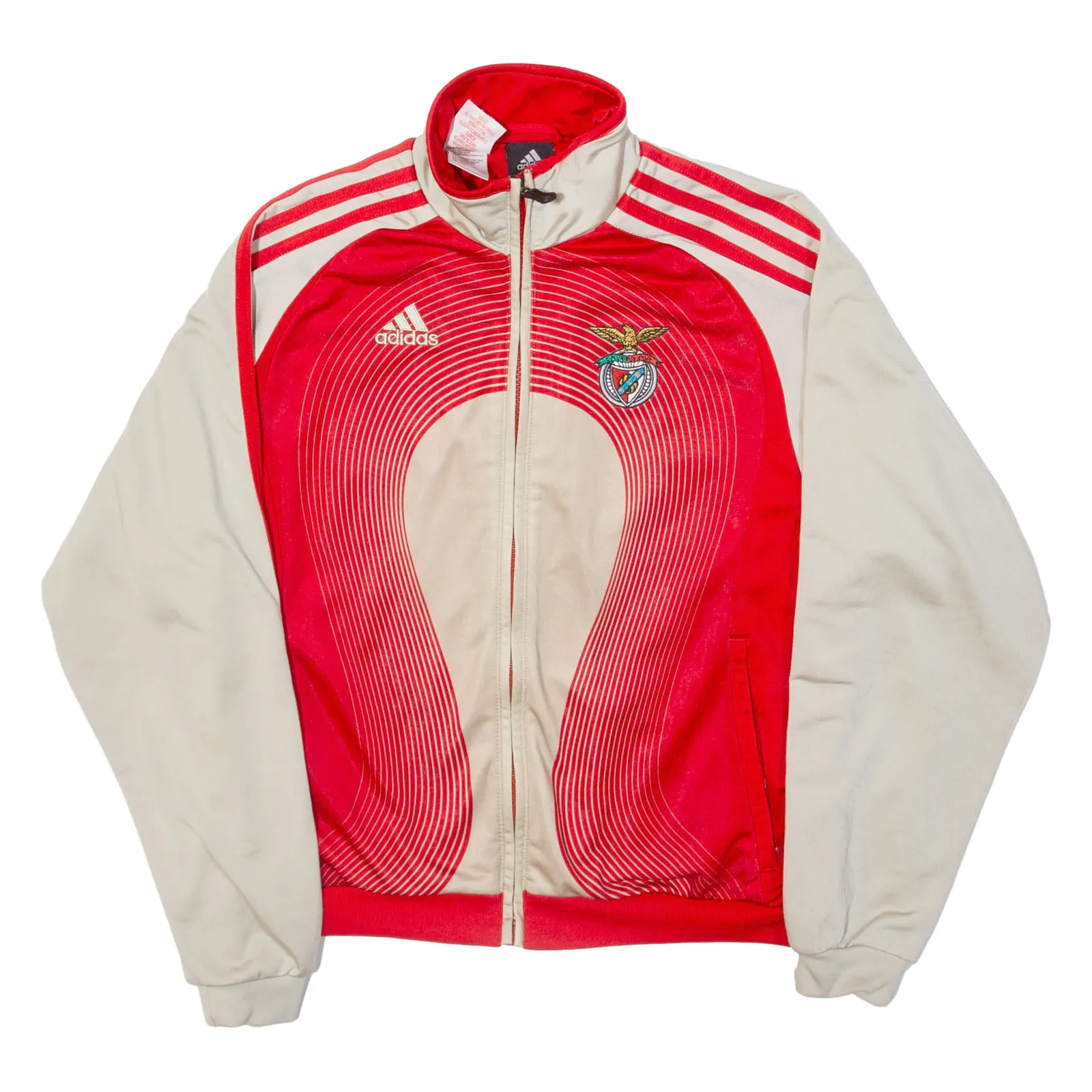 ADIDAS Sl Benfica Team Geist Boys Track Jacket Red Striped XL