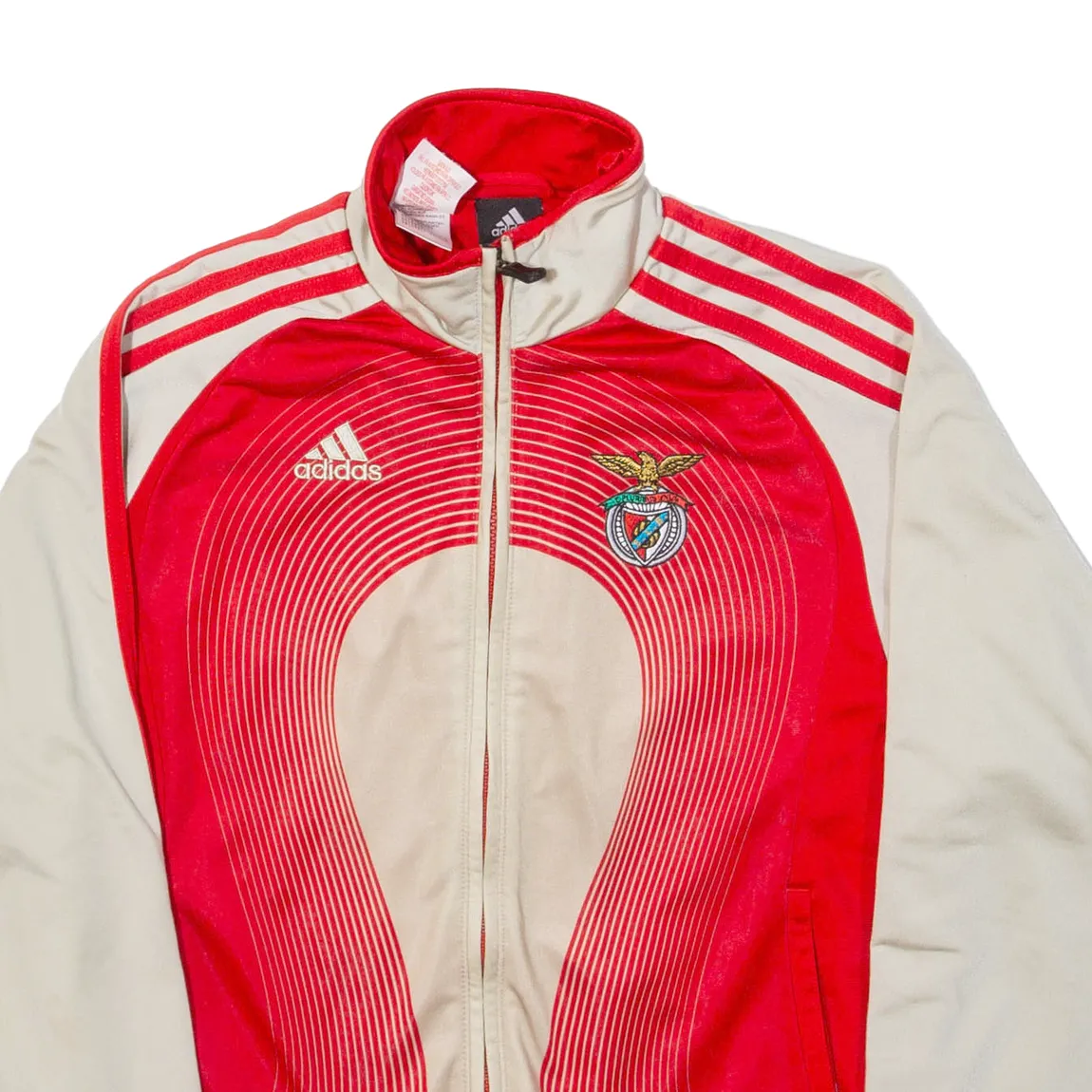 ADIDAS Sl Benfica Team Geist Boys Track Jacket Red Striped XL