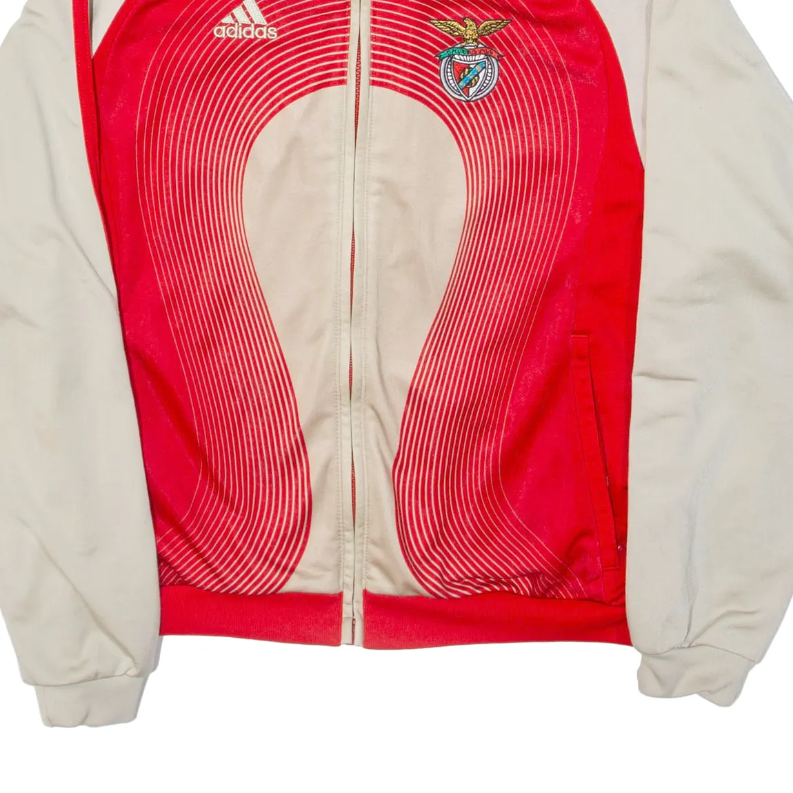 ADIDAS Sl Benfica Team Geist Boys Track Jacket Red Striped XL