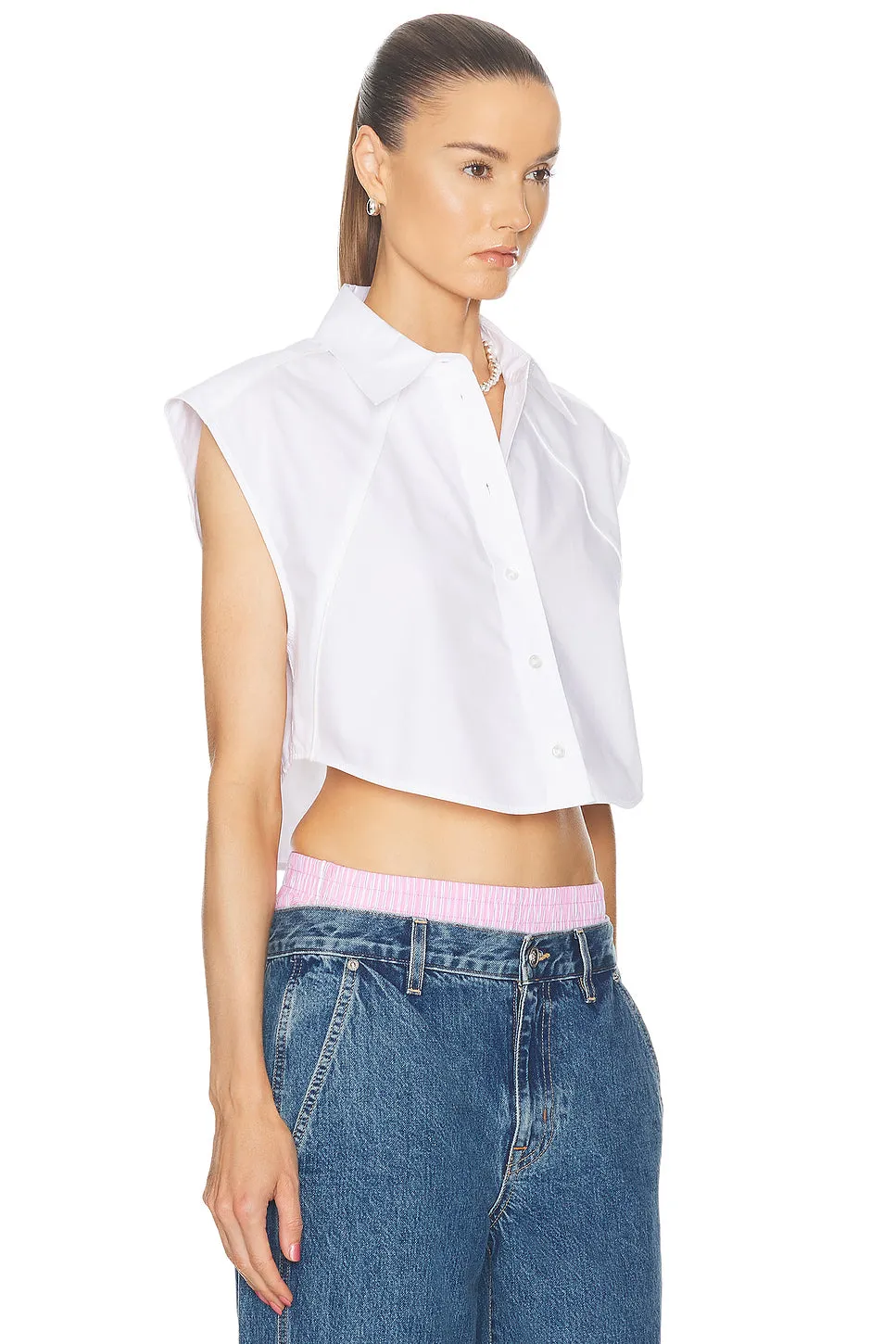 Alexander Wang Sleeveless Button Up Top