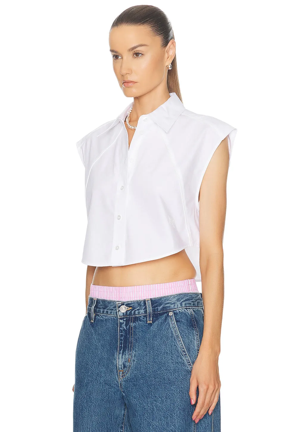 Alexander Wang Sleeveless Button Up Top