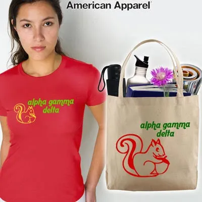 Alpha Gamma Delta Mascot Printed Tee and Tote - CAD