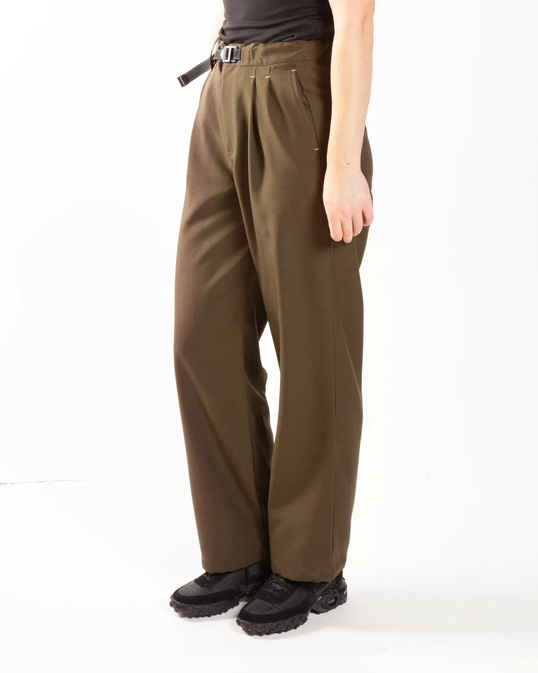 and wander Twill Wide Pants Khaki