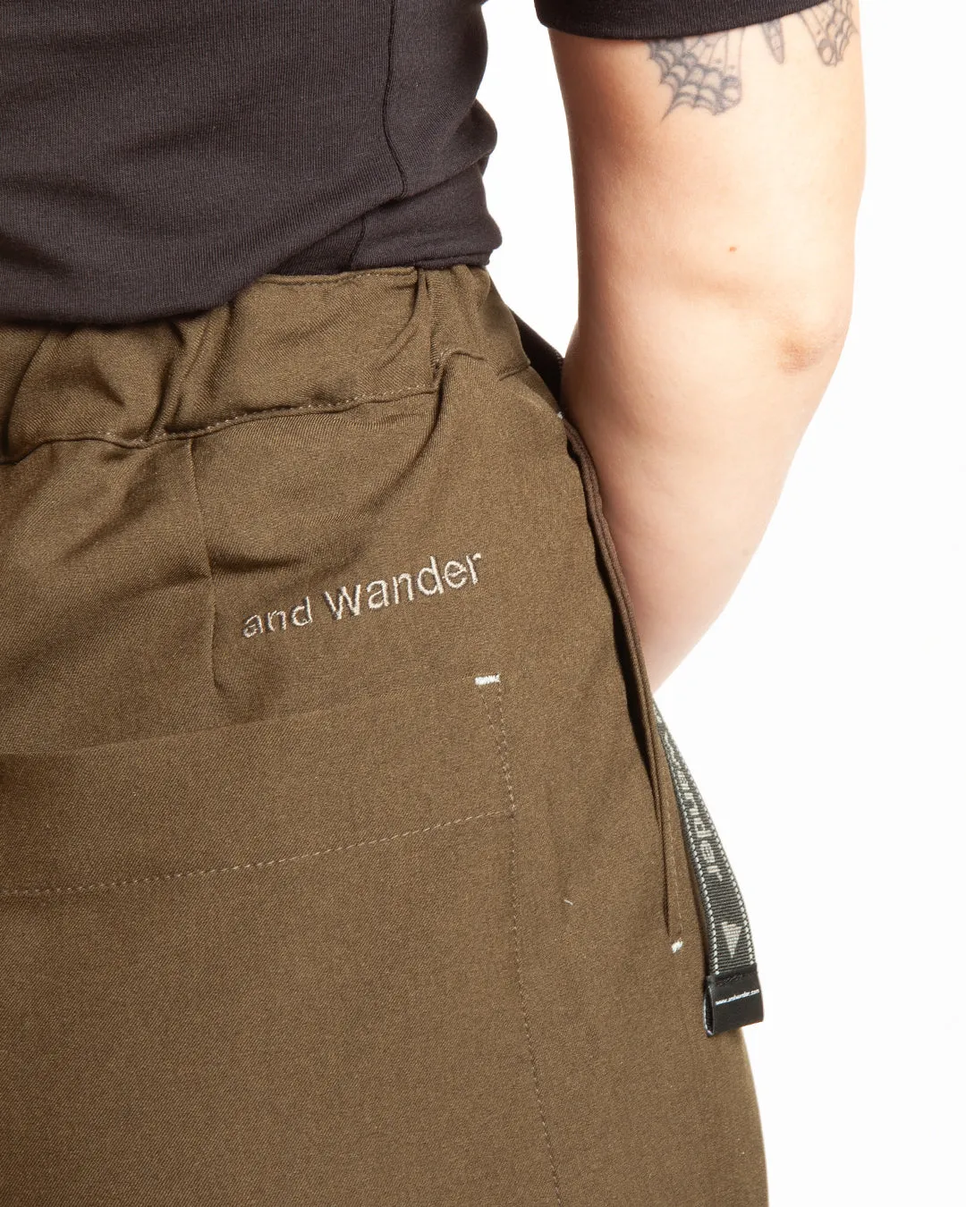 and wander Twill Wide Pants Khaki