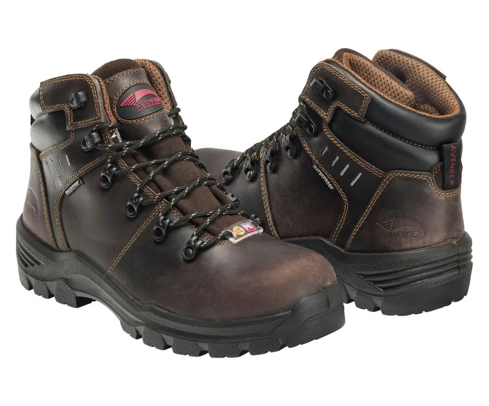 Avenger 7401 Foundation 6" Waterproof Carbon Nanofiber Toe Boot - Brown