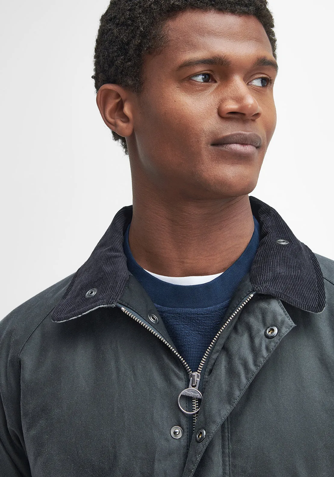 Barbour Ambleside Wax Jacket, Grey Blue