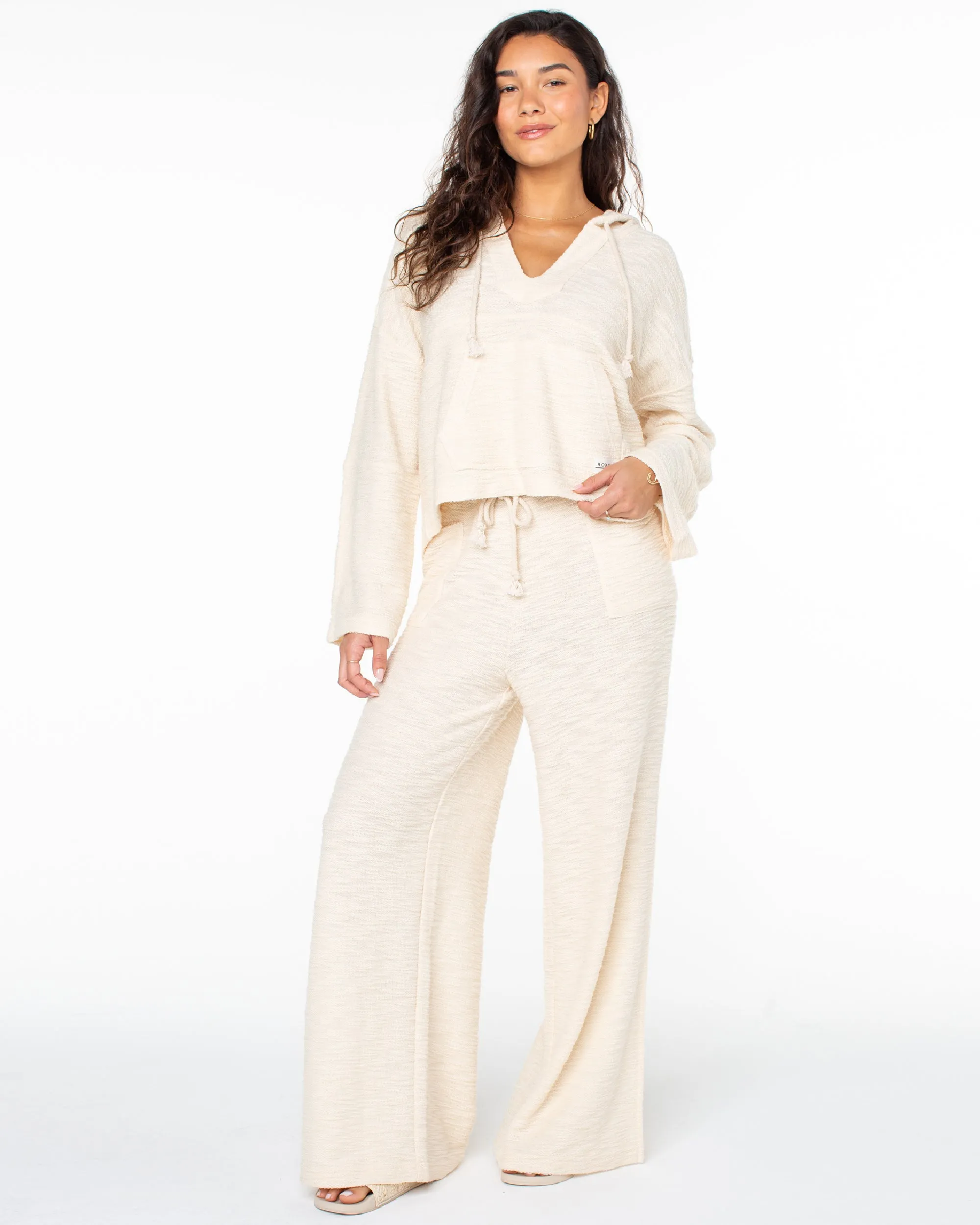 Beach Breeze Side-Slit Wide Leg Pants - Parchment