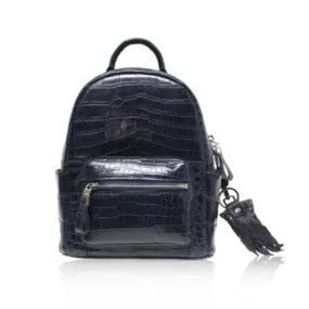 --Blue Renny Belly Crocodile Backpack-