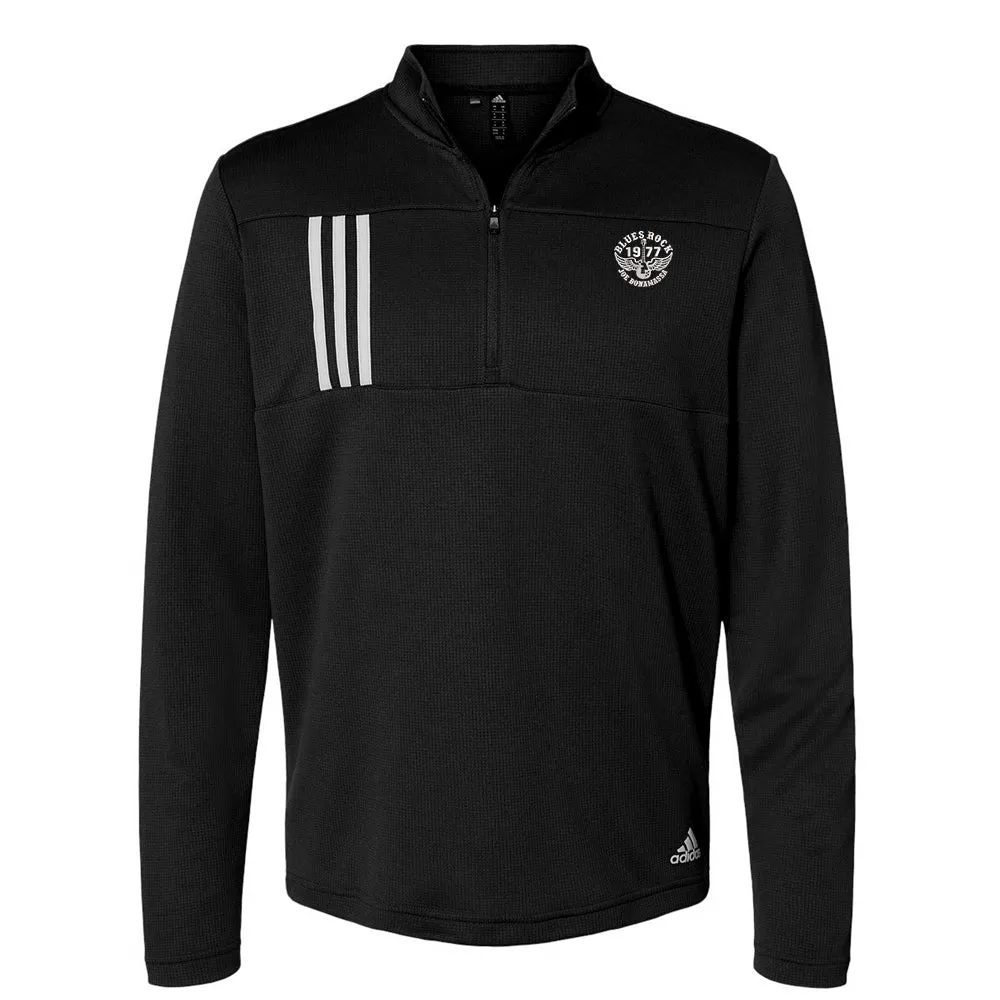 Blues Rock Adidas Double Knit 1/4 Zip Pullover (Men)