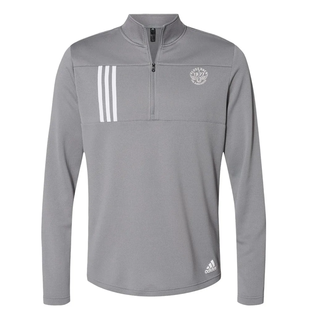 Blues Rock Adidas Double Knit 1/4 Zip Pullover (Men)