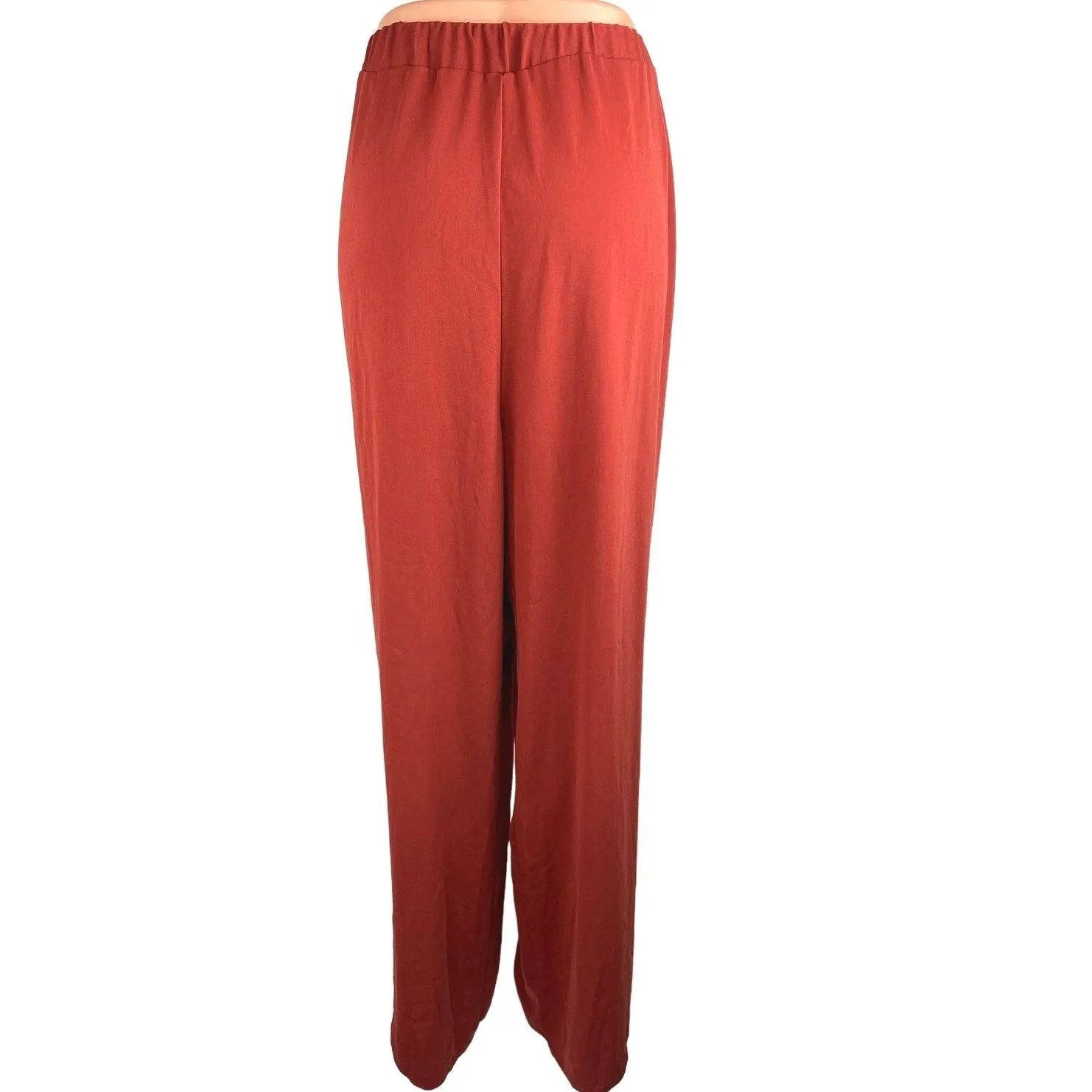 BOLD Elements Cut to Curve Red Straight Wide Leg Elastic Waist Trouser Pants XL