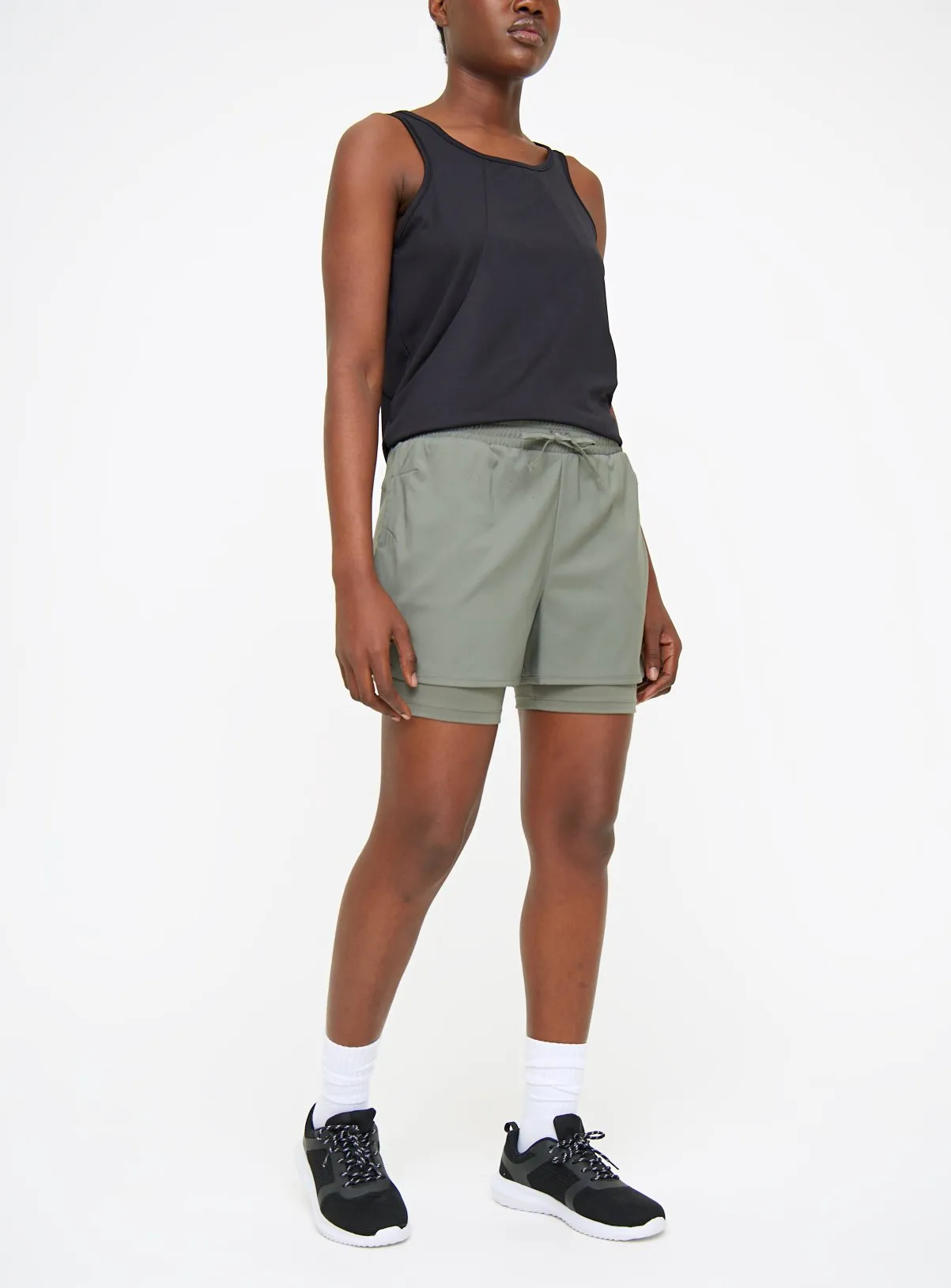 Buy Khaki Double Layer Shorts XXL | Shorts | Tu