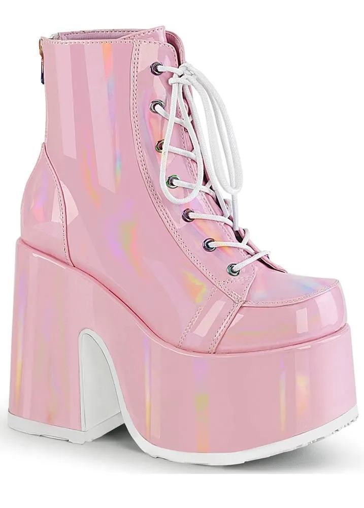 Camel 52 Pink Patent Platform Ankle Boot