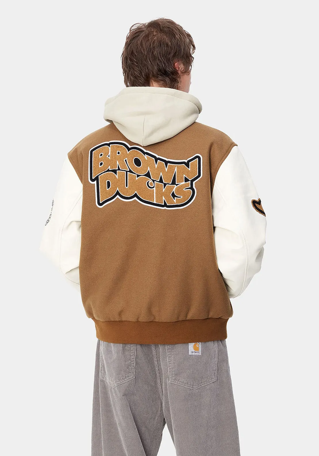 Carhartt WIP Brown Ducks Bomber Varsity Jacket, Hamilton Brown