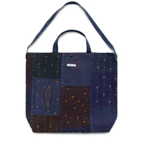 CARRY ALL TOTE NAVY SQUARE HANDSTITCH | Bodega