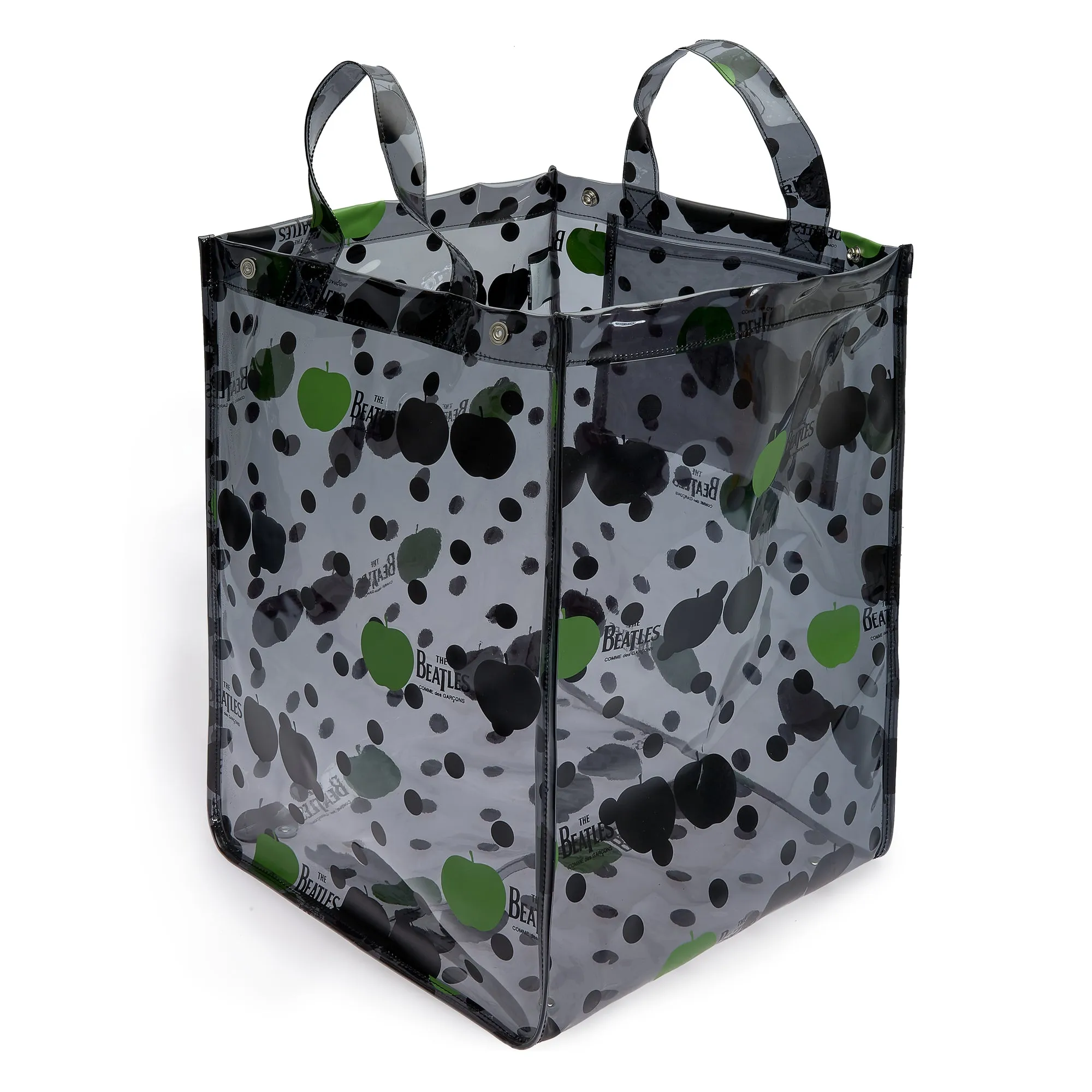 CDG Beatles Big PVC Apple & Dot Tote  VB-K201 Black