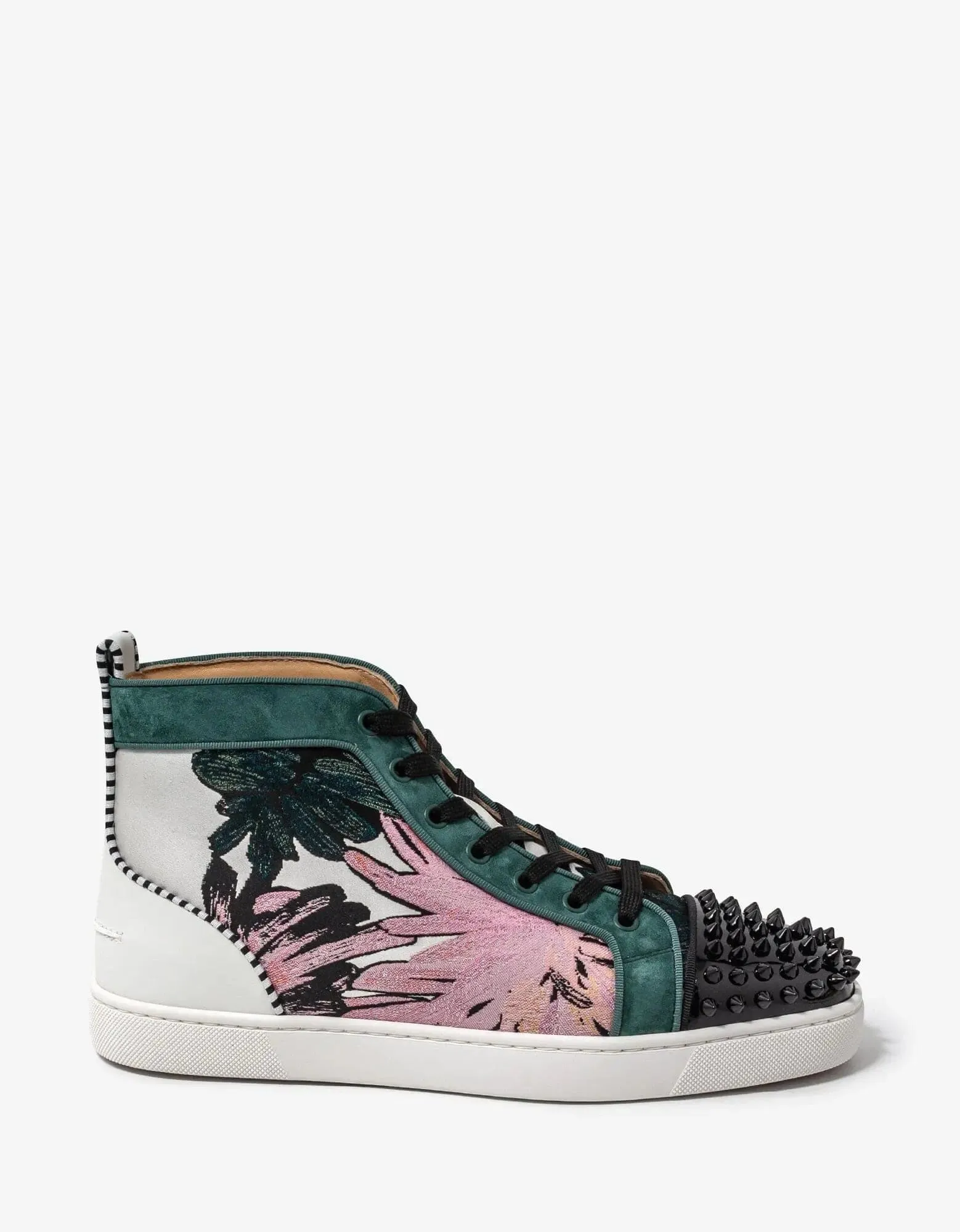 Christian Louboutin Lou Spikes Orlato Hanabi Floral Print High Top Trainers