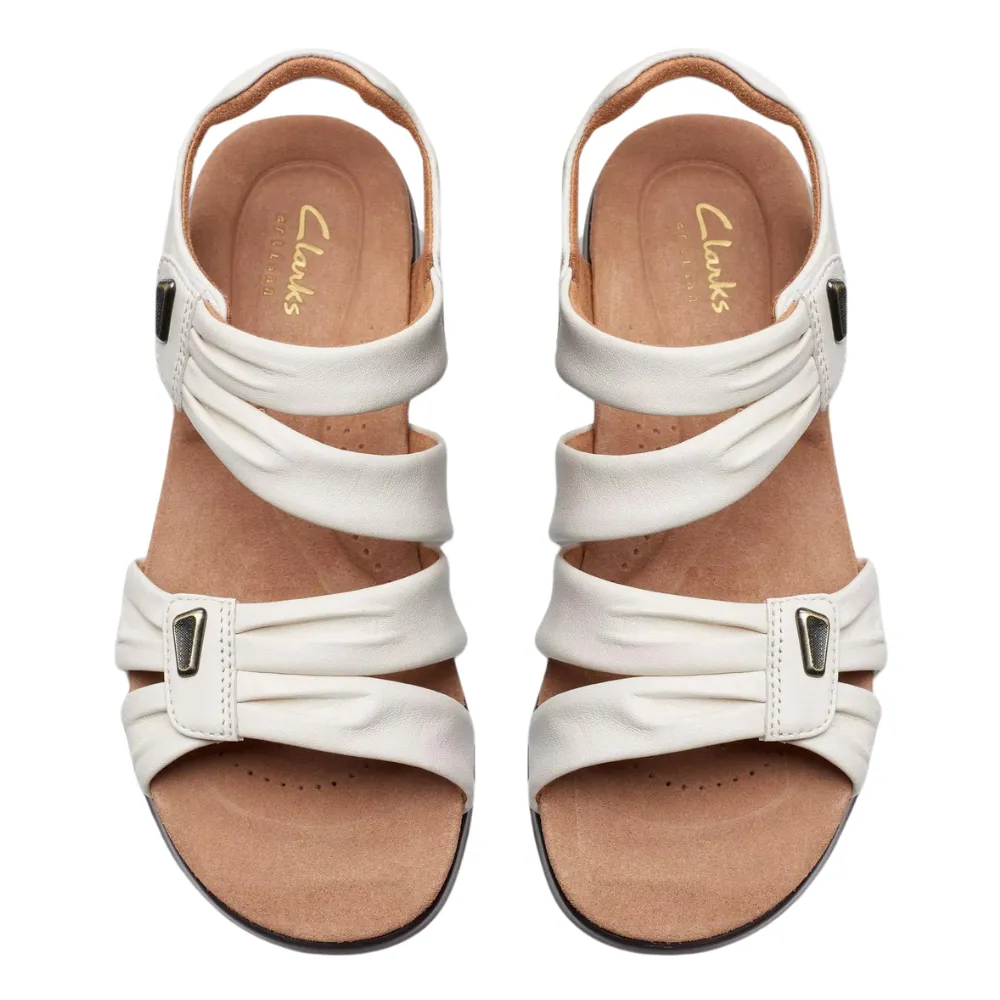 Clarks Kitly Ave Off White Leather Sandal (Women's)