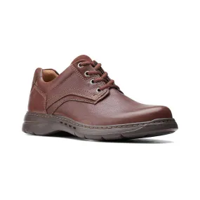 CLARKS MEN'S UN.BRAWLEY PACE MAHOGANY LEATHER CASUAL