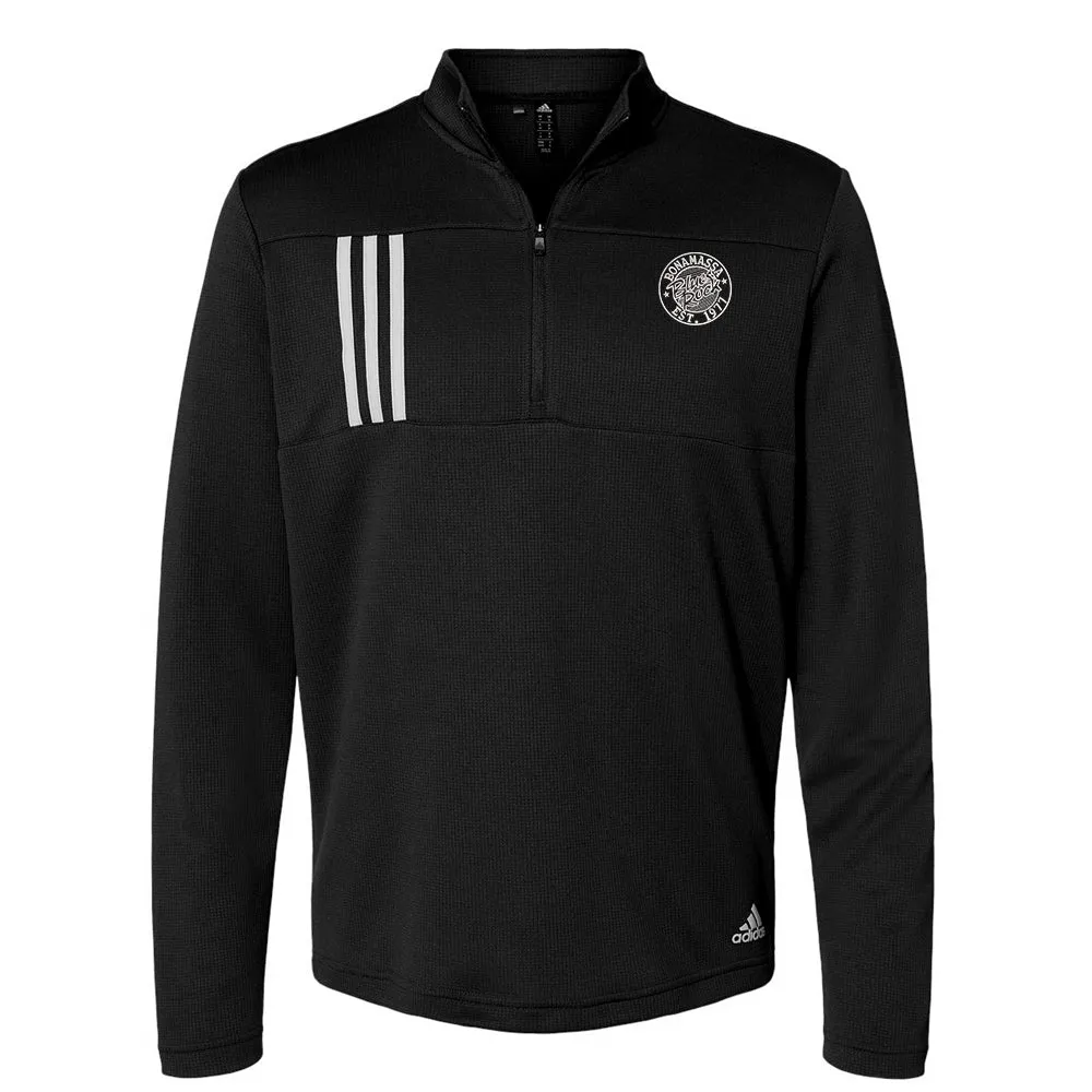 Classic Blues Rock Adidas Double Knit 1/4 Zip Pullover (Men)