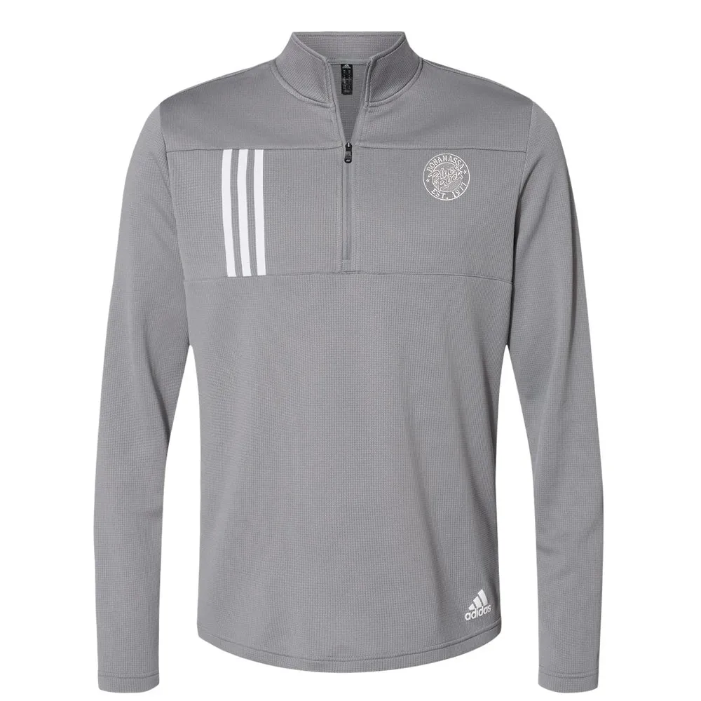 Classic Blues Rock Adidas Double Knit 1/4 Zip Pullover (Men)