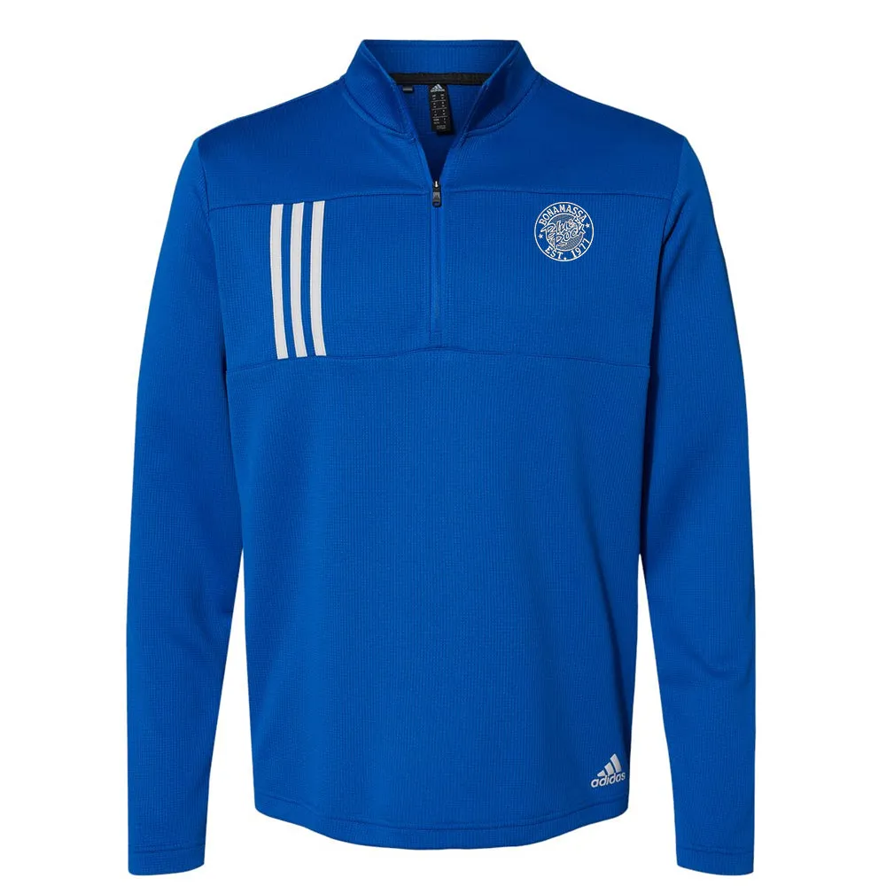 Classic Blues Rock Adidas Double Knit 1/4 Zip Pullover (Men)