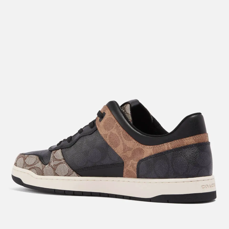 Coach Men's C201 Mixed Signature 2 Basket Canvas-Jacquard Trainers - UK 8 | Coggles