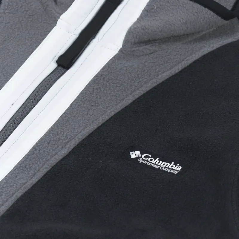 Columbia Back Bowl Fleece Lightweight Black Grey White