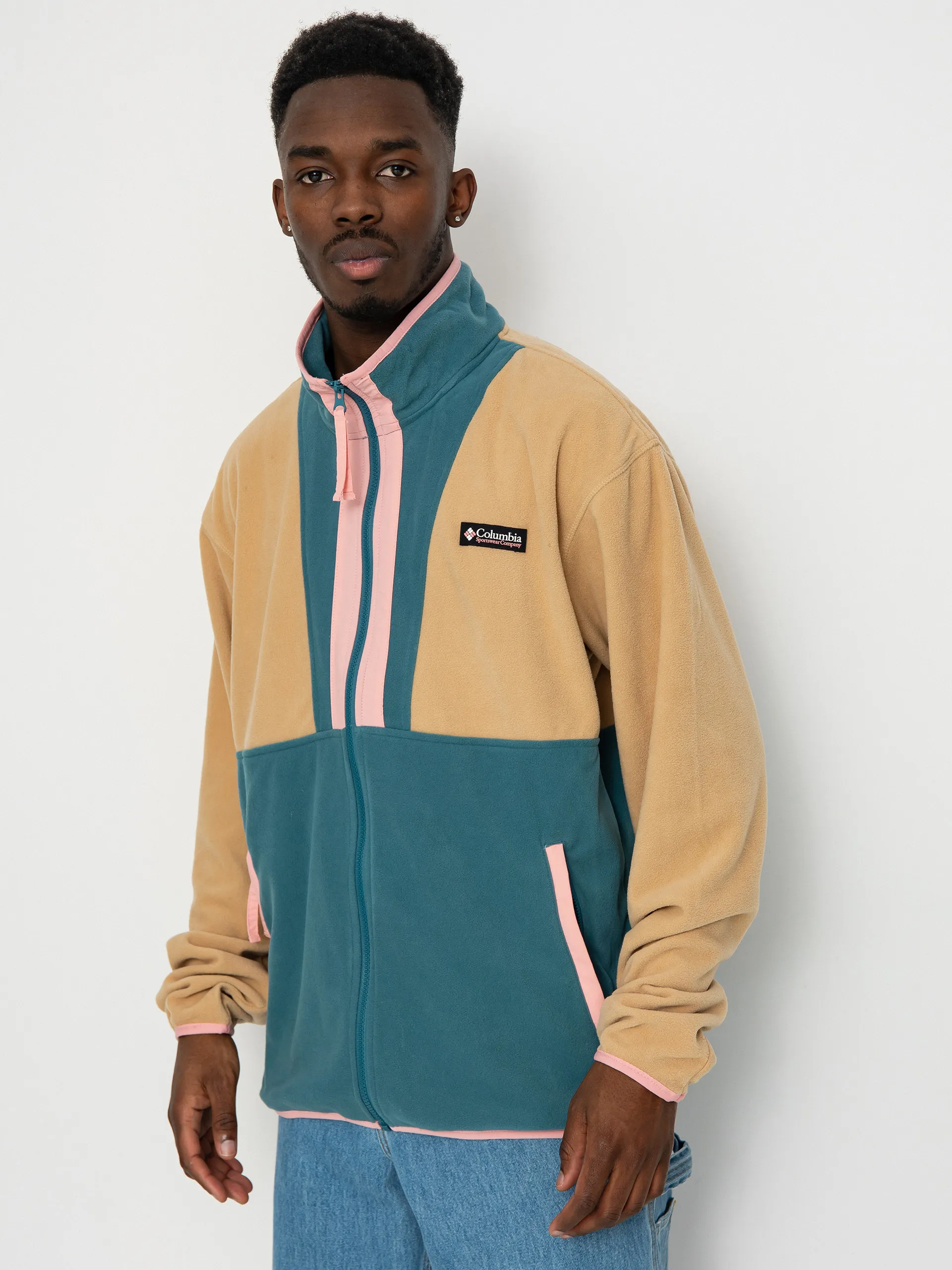 Columbia Back Bowl Lightweight Fleece  (canoe/cloudburst/salmon rose)