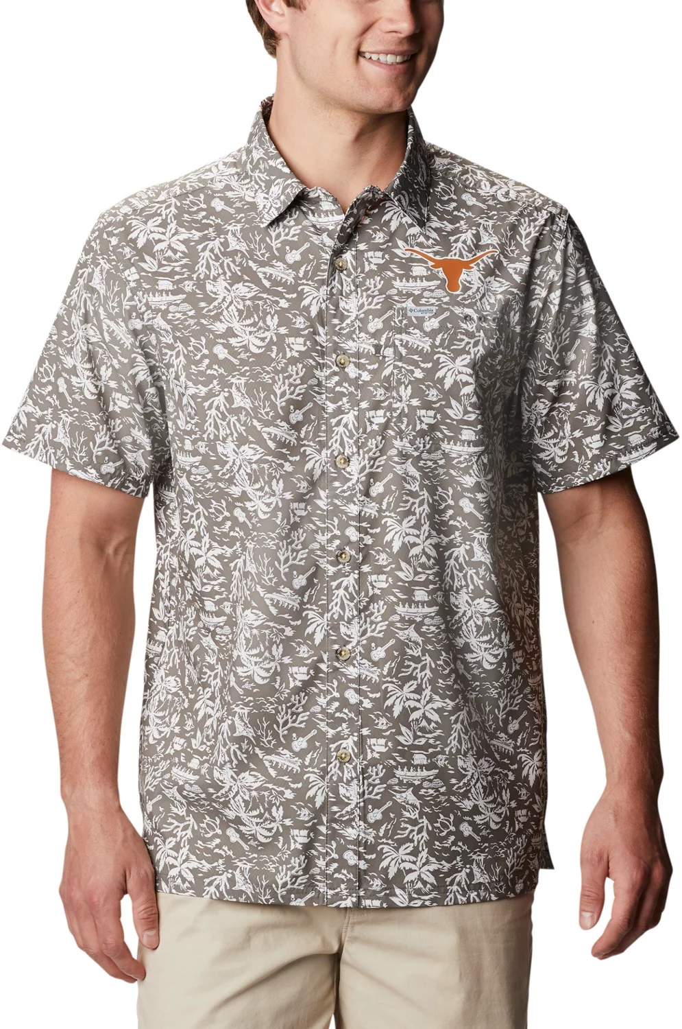 Columbia Sportswear Men's University of Texas Slack Tide Button-Down T-shirt