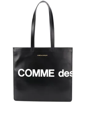 COMME DES GARONS PLAY Logo Print Leather Tote Handbag