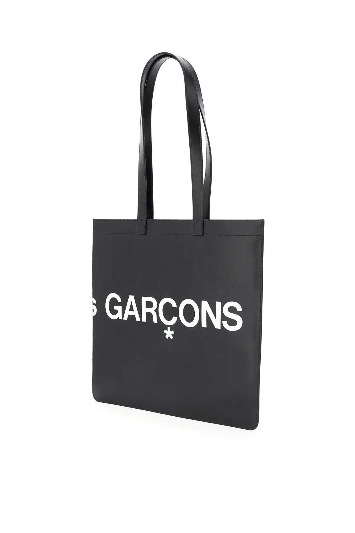 COMME DES GARONS PLAY Logo Print Leather Tote Handbag