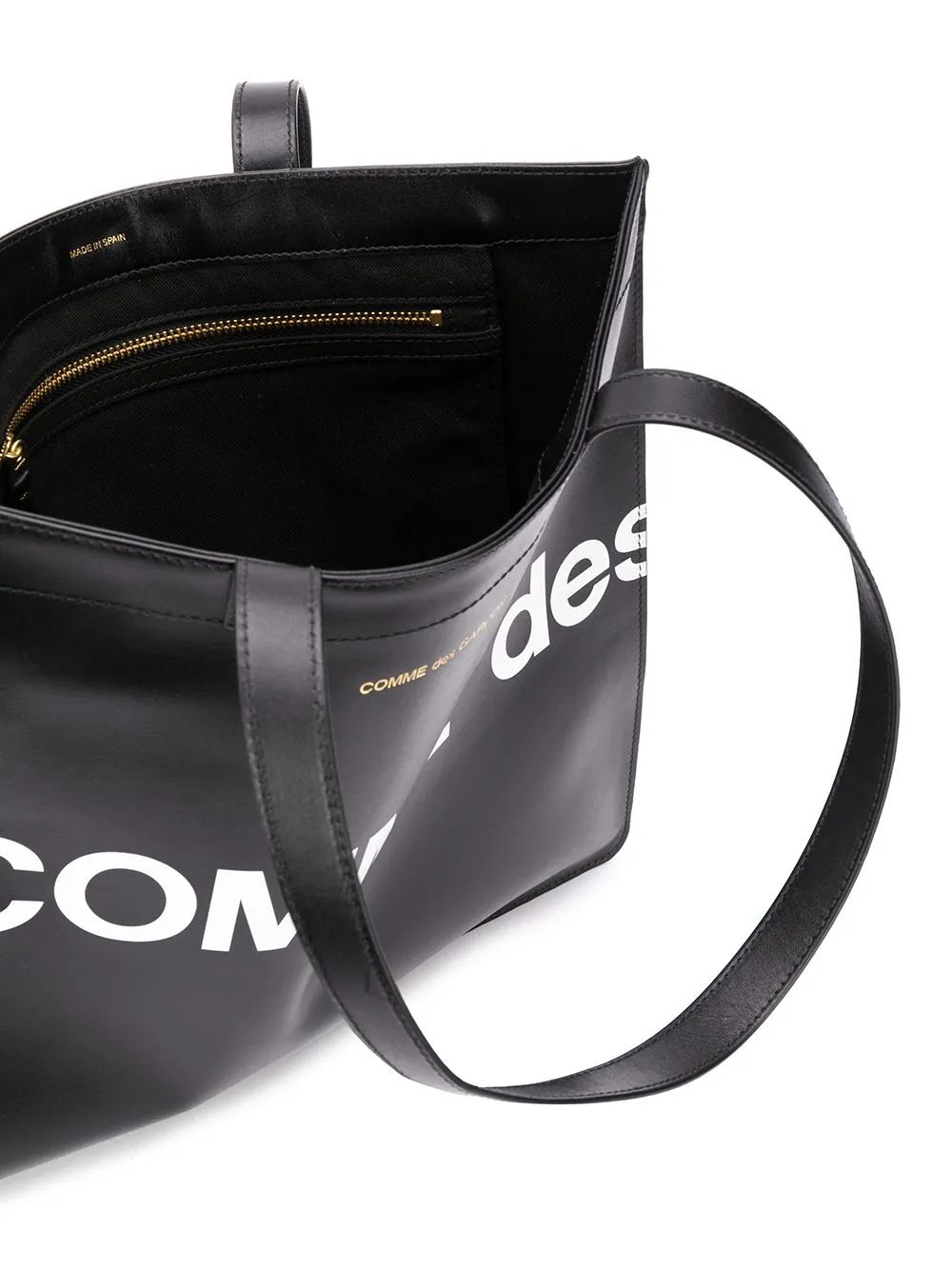 COMME DES GARONS PLAY Logo Print Leather Tote Handbag