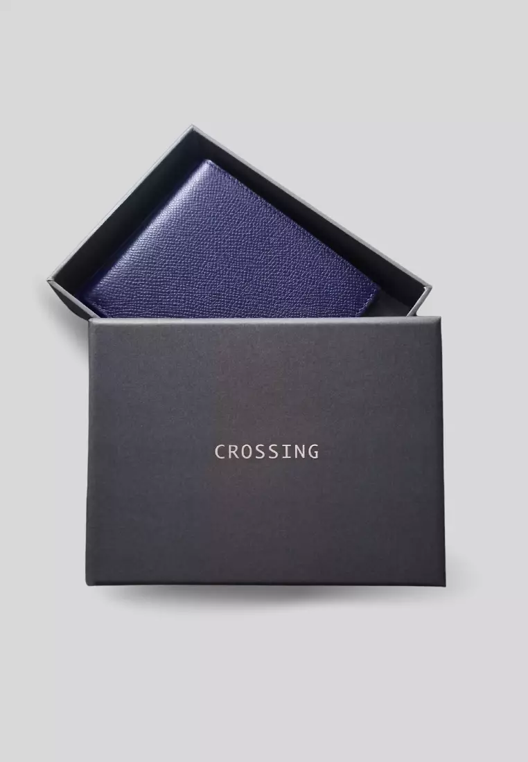 CROSSING Crossing Elite Leather Leather Card Case With Magnet Closure RFID - Jeans