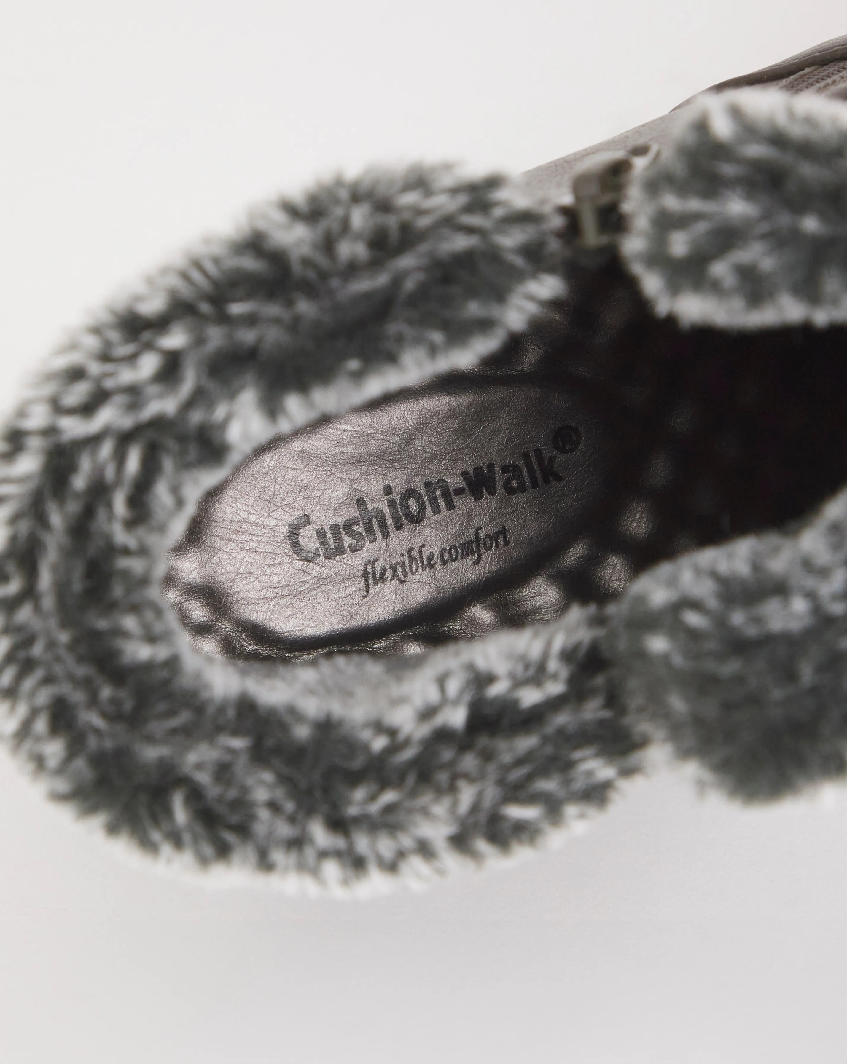 Cushion Walk Touch & Close Faux Fur Ankle Boot EEE Fit