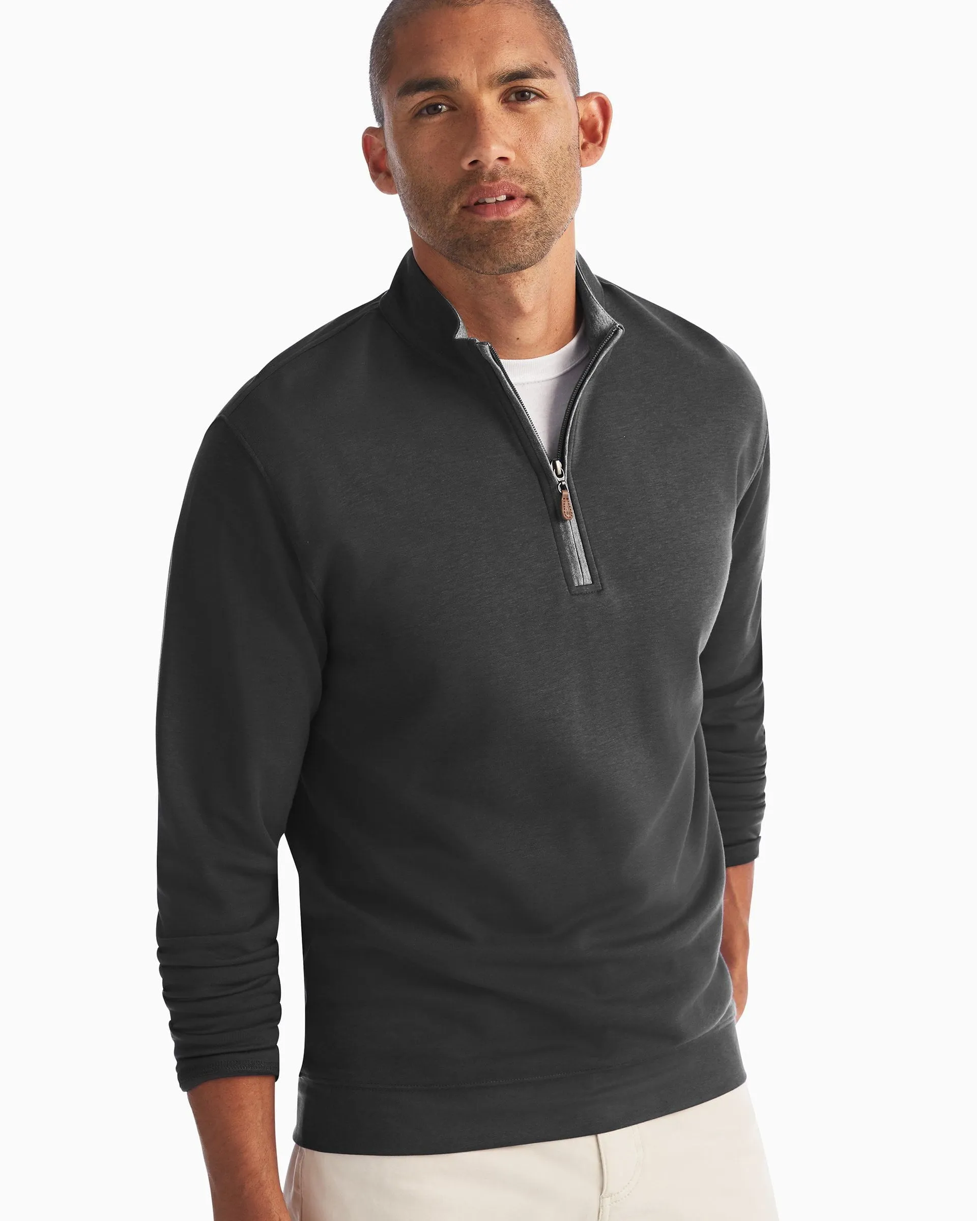 Custom Johnnie O Mens Sully 1/4 Zip Pullover JMKO1460 Black