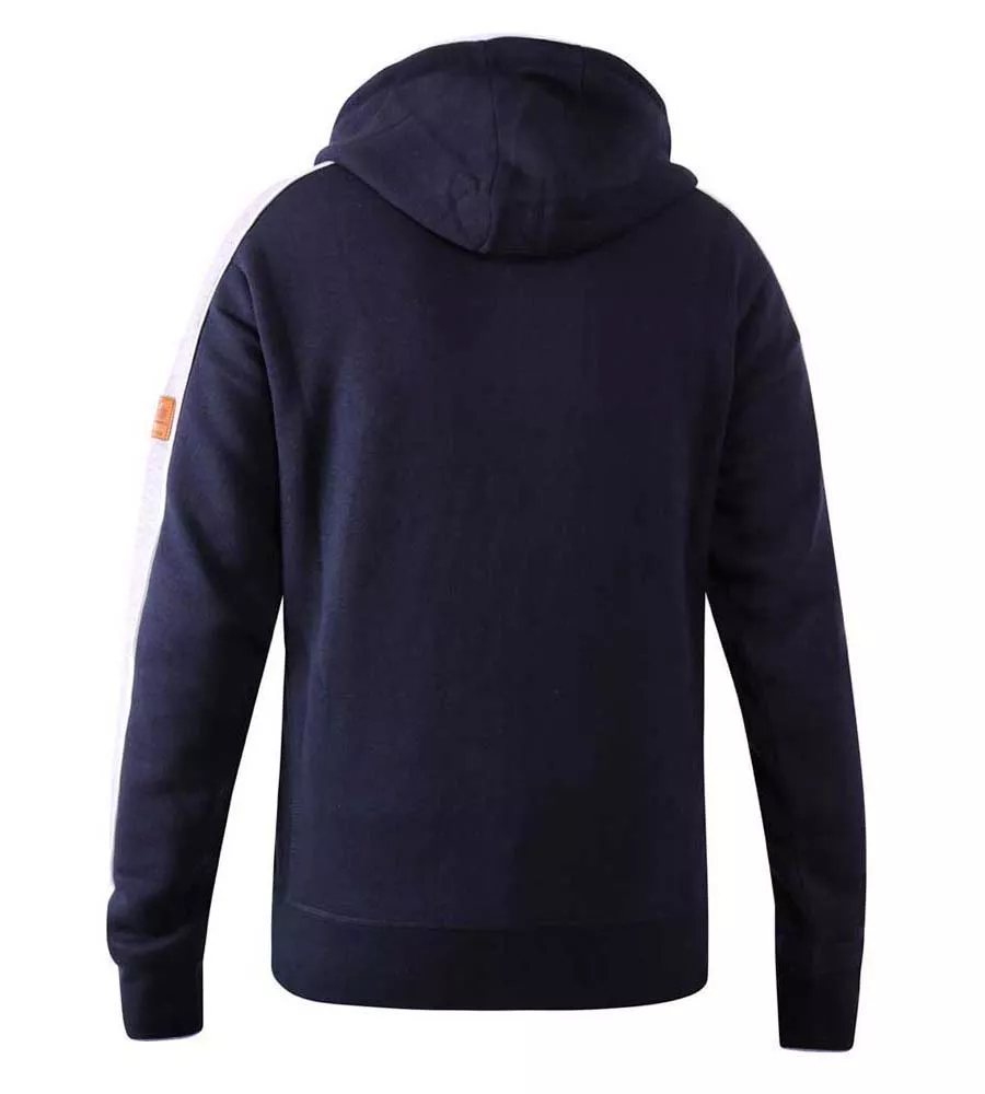 D555 Big Mens Navy Full Zip Hoodie With Chest Embroidery (EATON)