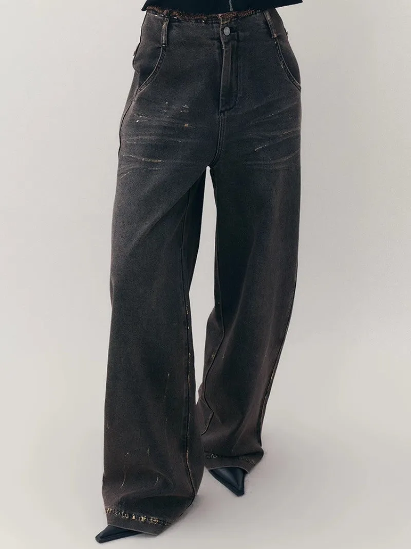 Denim Straight Loose Casial Wide-Pants