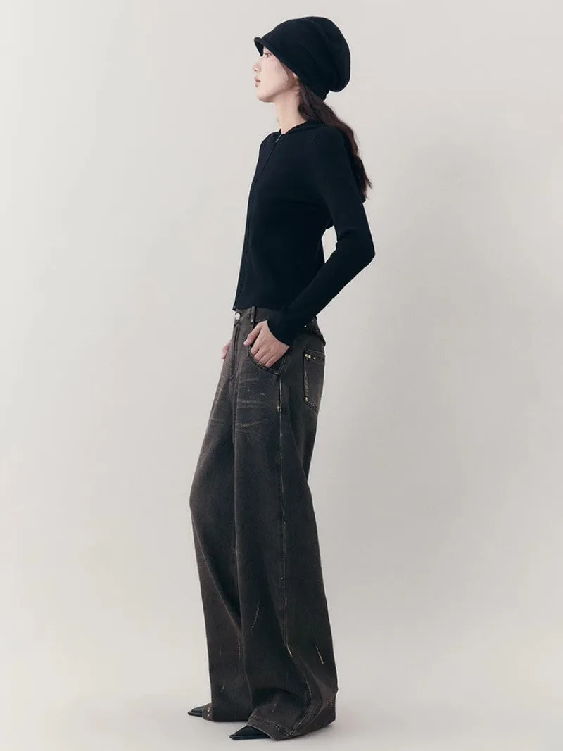 Denim Straight Loose Casial Wide-Pants