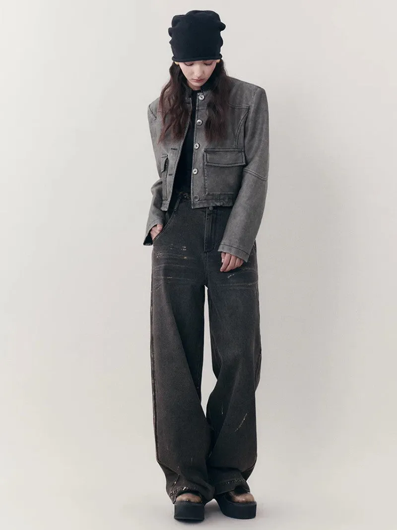 Denim Straight Loose Casial Wide-Pants