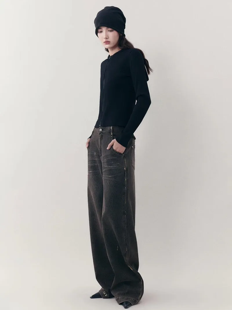 Denim Straight Loose Casial Wide-Pants