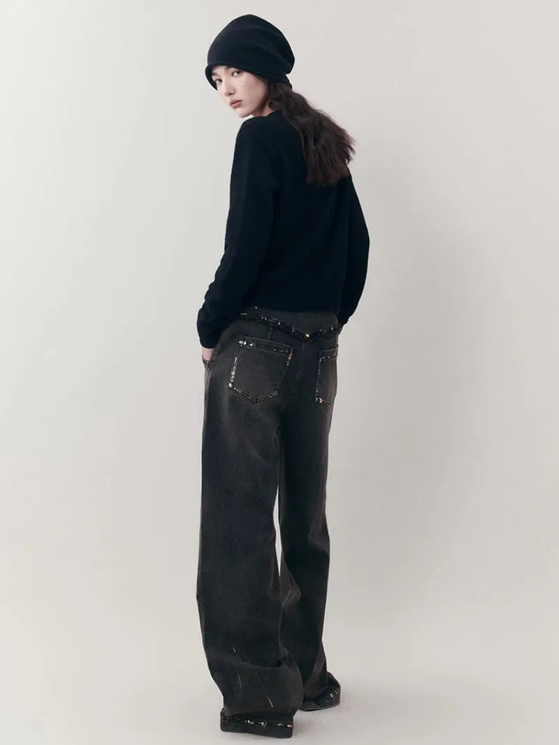 Denim Straight Loose Casial Wide-Pants