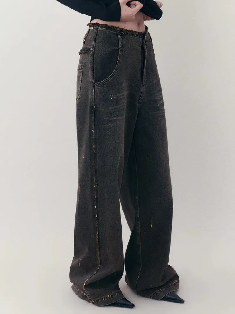 Denim Straight Loose Casial Wide-Pants