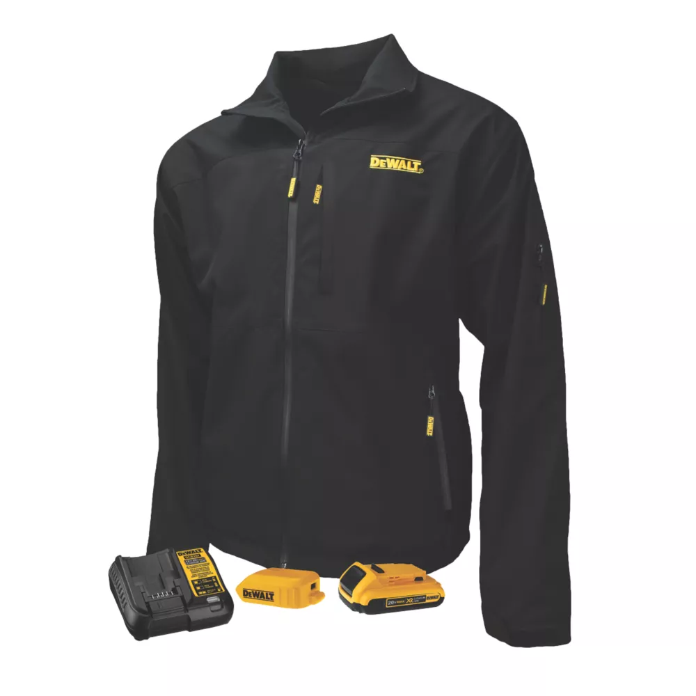 DeWalt DCHJ090BD1 18V Li-Ion XR Heated Softshell Jacket Black Medium 38-40" Chest - Screwfix