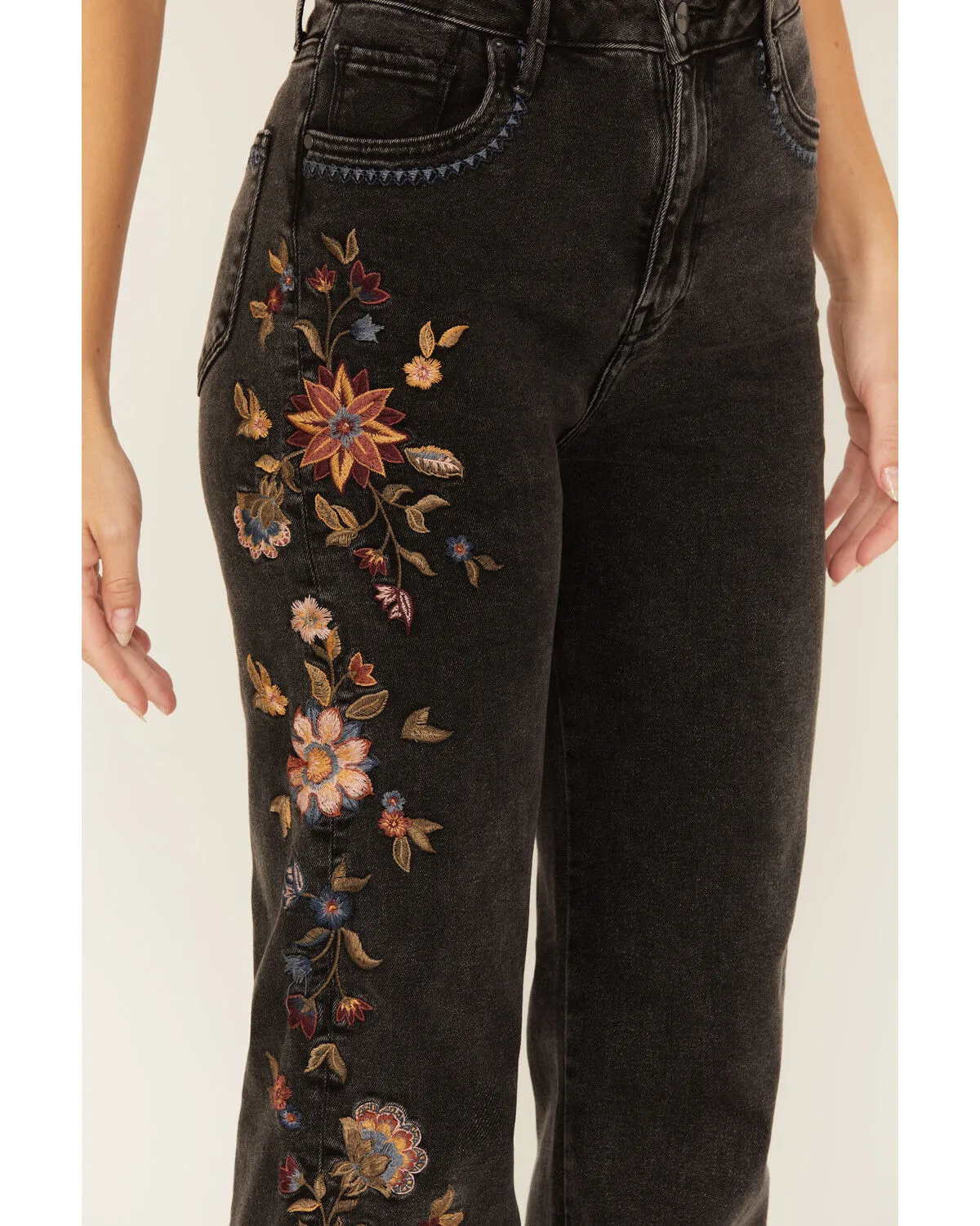 Driftwood Women's Chloe Zen Garden High Rise Wide Leg Jeans