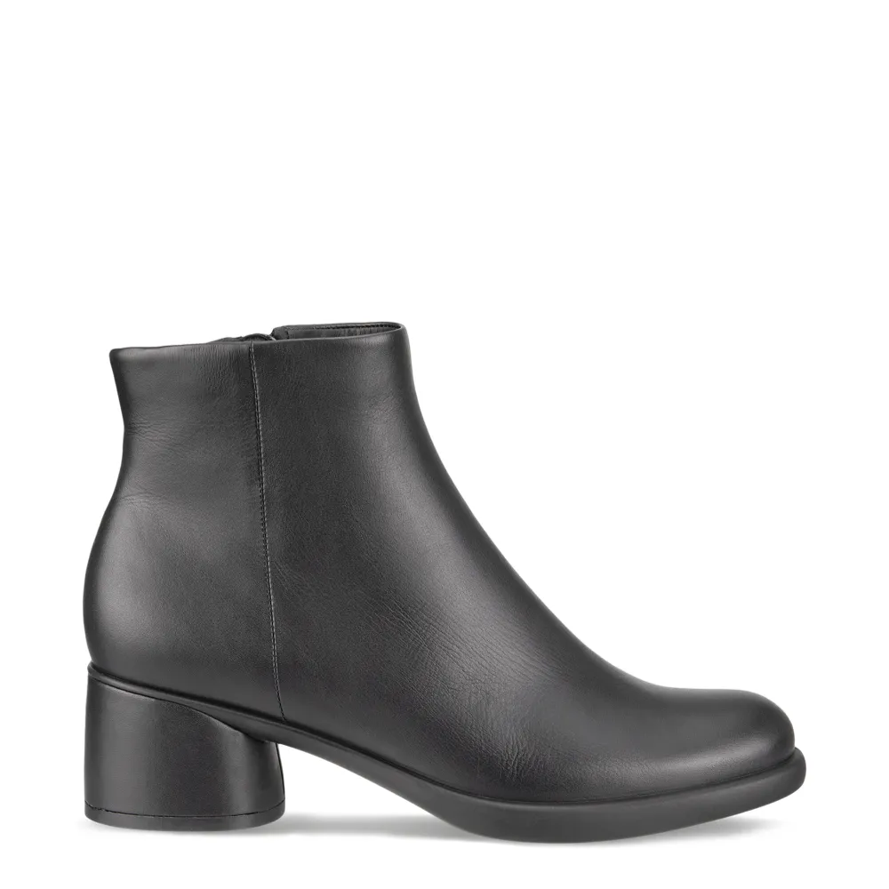 Ecco Women's Sculpted LX 35 Leather Side Zip Ankle Boot (Black)